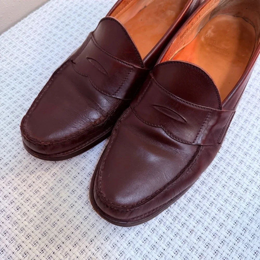 Allen Edmonds Penny Loafer Mens 14 Burgundy Leather 30025 Classic Preppy Ivy
